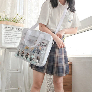 Clear Japan Style Ita Bag Red Transparent Backpack for Teens Girls