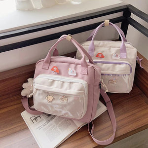 Nylon Bear Japanese Style Transparent PVC Ita Bag One-Shoulder Tote Bag