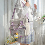 Nylon Bear Japanese Style Transparent PVC Ita Bag One-Shoulder Tote Bag