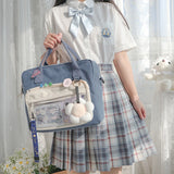 Nylon Bear Japanese Style Transparent PVC Ita Bag One-Shoulder Tote Bag