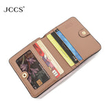 JCCS Leather Wallet Men Women Money Bag Pocket Ladies Short Purse