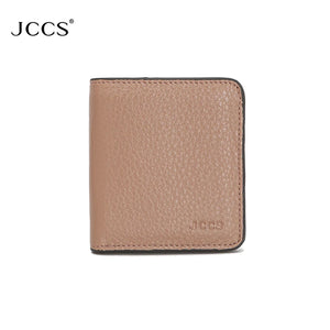 JCCS Leather Wallet Men Women Money Bag Pocket Ladies Short Purse