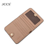 JCCS Leather Wallet Men Women Money Bag Pocket Ladies Short Purse