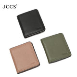 JCCS Leather Wallet Men Women Money Bag Pocket Ladies Short Purse