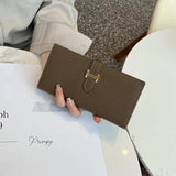 JCCS Leather Wallet Women Men Long Short Purse Money Bag Pocket