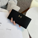 JCCS Leather Wallet Women Men Long Short Purse Money Bag Pocket