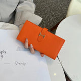 JCCS Leather Wallet Women Men Long Short Purse Money Bag Pocket