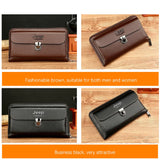 Men's Clutch Bag Long Handbag Split Leather Wallet