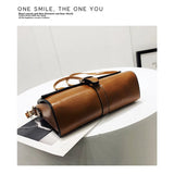 Vintage Lock Shoulder Bag Evening Clutch Leather Crossbody Bag