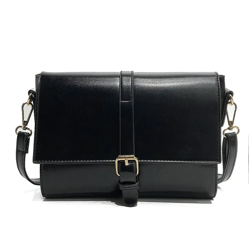 Vintage Lock Shoulder Bag Evening Clutch Leather Crossbody Bag