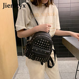 Preppy Leisure Rivet Backpack Solid Shoulder Bag