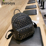 Preppy Leisure Rivet Backpack Solid Shoulder Bag