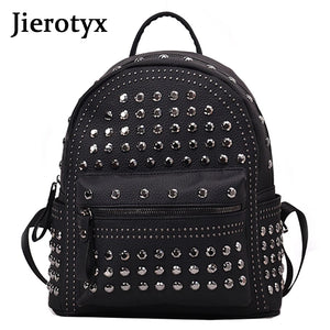 Preppy Leisure Rivet Backpack Solid Shoulder Bag