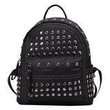 Preppy Leisure Rivet Backpack Solid Shoulder Bag