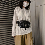 JIEROTYX Waist Bags Punk Hip-Hop Belt Bag Fanny Packs Chest Bags