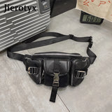 JIEROTYX Waist Bags Punk Hip-Hop Belt Bag Fanny Packs Chest Bags