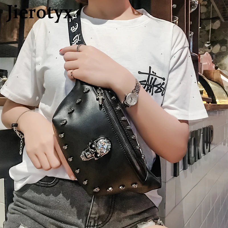 Bone Skull Fanny Pack Vintage Waterproof Crossbody Waist Bag