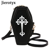 Gothic Cross Coffin Shape Red Shoulder Bag