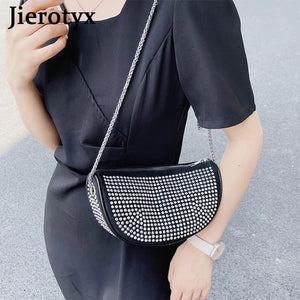 Crystal Chain Crossbody Bag for Women