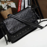 Skull Women Crossbody Bag Leather Small Skull Shoulder Bag Chain Clutch