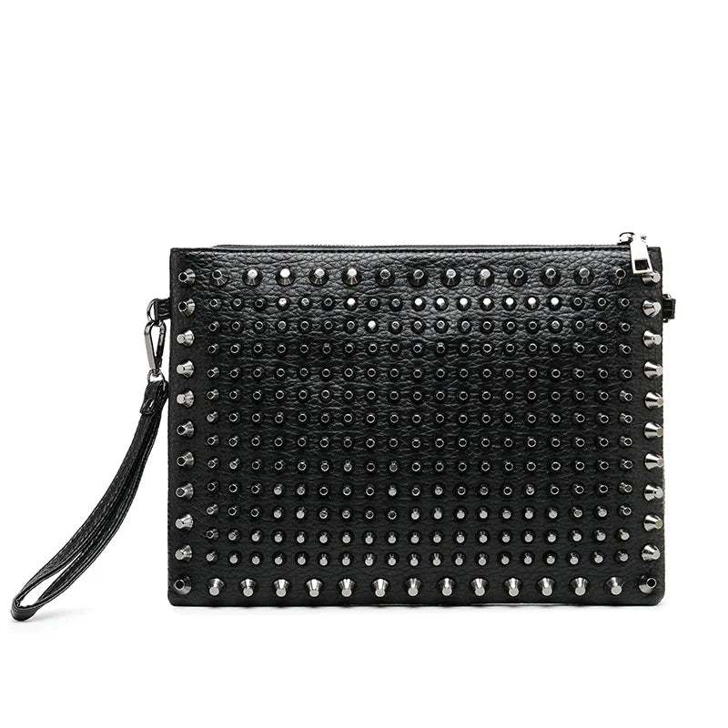 Punk Rock Style Rivet Envelope Bag for Women, Evening Clutch Shoulder Bag