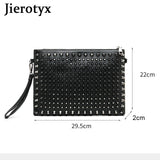 Punk Rock Style Rivet Envelope Bag for Women, Evening Clutch Shoulder Bag