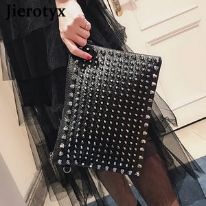 Punk Rock Style Rivet Envelope Bag for Women, Evening Clutch Shoulder Bag