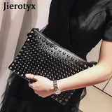 Punk Rock Style Rivet Envelope Bag for Women, Evening Clutch Shoulder Bag