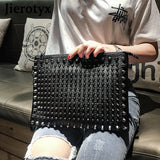 Punk Rock Style Rivet Envelope Bag for Women, Evening Clutch Shoulder Bag