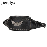 Vintage Skull Rivet Leather Waist Bag Gothic Style