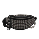 Women Waist Packs Waist Bag Rhinestone Fanny Pack Purse Female Chest Waist Pack