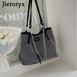 Vintage Gothic Rhinestone Shoulder Tote Bag with Chain