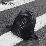 Mini Rivet Backpack for Teens Women, PU Leather Purse Pouch Sac A Dos