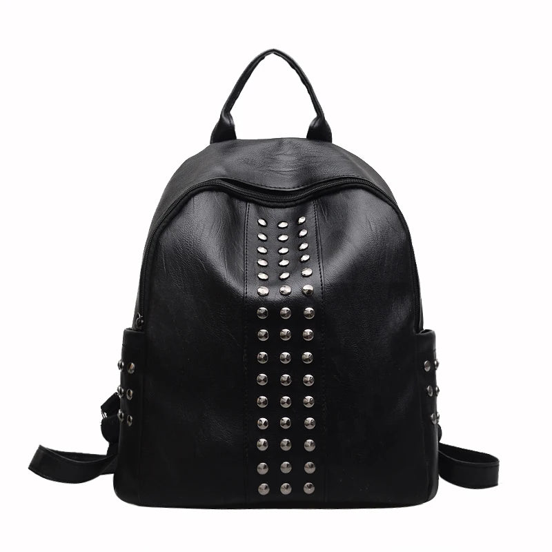 Mini Rivet Backpack for Teens Women, PU Leather Purse Pouch Sac A Dos