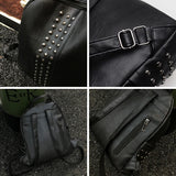 Mini Rivet Backpack for Teens Women, PU Leather Purse Pouch Sac A Dos