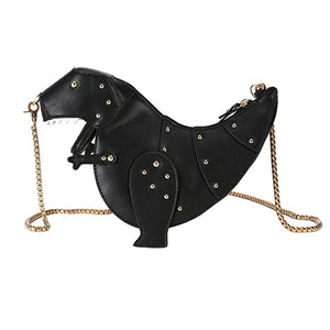 Rivet Dinosaur Leather Crossbody Mini Messenger Bag