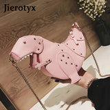 Rivet Dinosaur Leather Crossbody Mini Messenger Bag