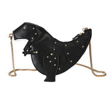 Rivet Dinosaur Leather Crossbody Mini Messenger Bag