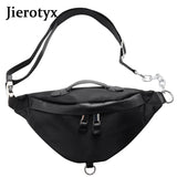 Solid Waist Bag Fanny Packs For Women Chain Strap Punk Female Belt Bag