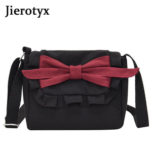 Square Women Crossbody Bags Leather Bow Casual Shoulder Bags