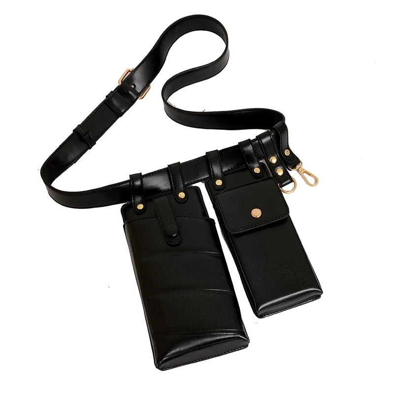 Gothic Women Waist Bags Mobile Phone Packs Hip-Hop Chest Bags