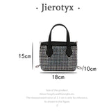 Square Rhinestone Chain Bucket Handbag for Women Evening Clutch