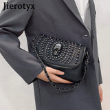 Women Shoulder Bag Punk Skull Tote Leather Crossbody Rivet INS Hot