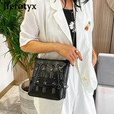 Retro Rivet Tassel Shoulder Bag for Women Chain Small Bag