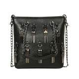 Retro Rivet Tassel Shoulder Bag for Women Chain Small Bag