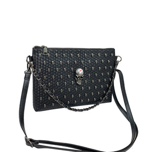 Skull Gothic Coffin Studded Handbag Rivet Crossbody Satchel Shoulder Bag