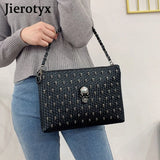 Skull Gothic Coffin Studded Handbag Rivet Crossbody Satchel Shoulder Bag