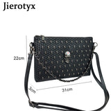Skull Gothic Coffin Studded Handbag Rivet Crossbody Satchel Shoulder Bag