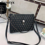 Skull Gothic Coffin Studded Handbag Rivet Crossbody Satchel Shoulder Bag