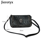 Studded Skull Crossbody Bag Vegan Leather Shoulder Bag